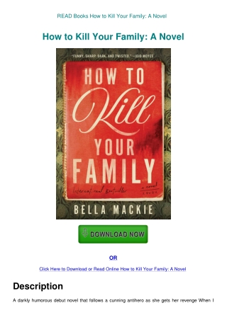 READ Books How to Kill Your Family A Novel