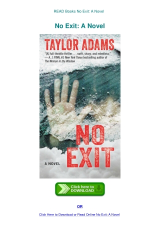 READ Books No Exit A Novel