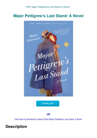 PDF Major Pettigrew's Last Stand A Novel