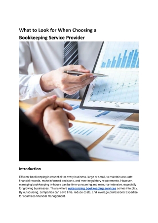 What to Look for When Choosing a Bookkeeping Service Provider