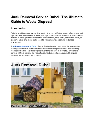 Junk Removal Service Dubai