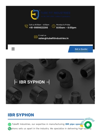 Understanding IBR Syphons: Purpose, Design, and Applications