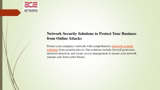 Network Security Solutions to Protect Your Business from Online Attacks