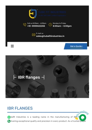 Selecting the Right IBR Flange: Size, Pressure Ratings, and Installation Tips
