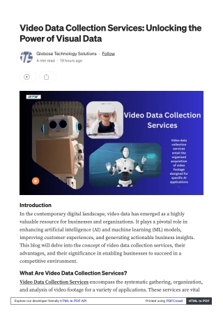 Video Data Collection Services: Unlocking the Power of Visual Data