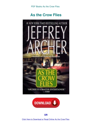 PDF Books As the Crow Flies