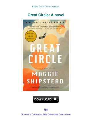 Books Great Circle A novel