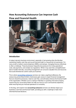 How Accounting Outsource Can Improve Cash Flow and Financial Health