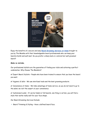 Beard Grooming Services at Home – The Monsha’s