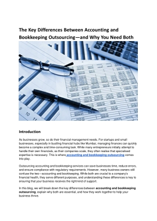 The Key Differences Between Accounting and Bookkeeping Outsourcing—and Why You Need Both