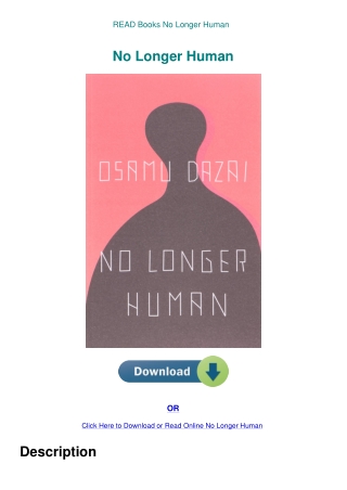 READ Books No Longer Human