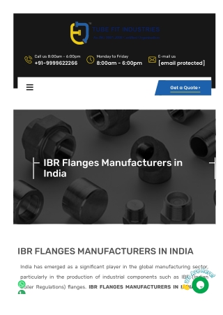 IBR Flanges in India: Top Manufacturers for Industrial Piping Solutions