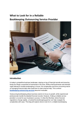 What to Look for in a Reliable Bookkeeping Outsourcing Service Provider