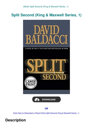 eBook Split Second (King & Maxwell Series  1)