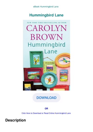 eBook Hummingbird Lane