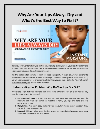 Why Are Your Lips Always Dry and What’s the Best Way to Fix It