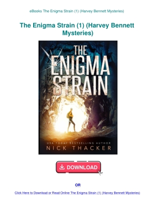 eBooks The Enigma Strain (1) (Harvey Bennett Mysteries)