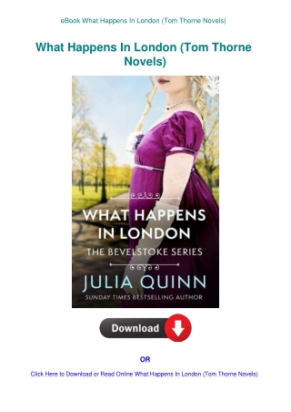 eBook What Happens In London (Tom Thorne Novels)