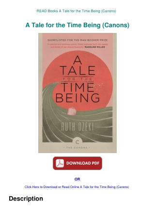 READ Books A Tale for the Time Being (Canons)