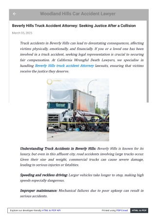 Beverly Hills truck accident Attorney