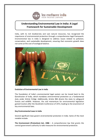 Explore India's Environmental Law: What You Need to Know