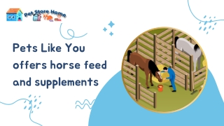 Pets Like You offers horse feed and supplements.