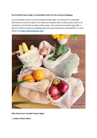 eco-Friendly Produce Bags_ A Sustainable Choice for Your Grocery Shopping