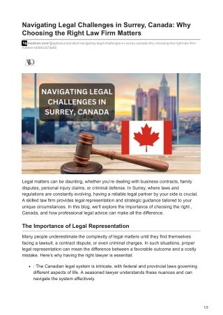 Navigating Legal Challenges in Surrey Canada - Why Choosing the Right Law Firm Matters
