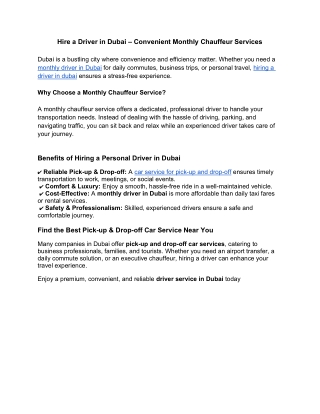 Hire a Driver in Dubai – Convenient Monthly Chauffeur Services (1)