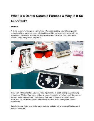 What Is a Dental Ceramic Furnace & Why Is It So Important