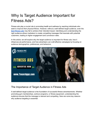 Why Is Target Audience Important for Fitness Ads