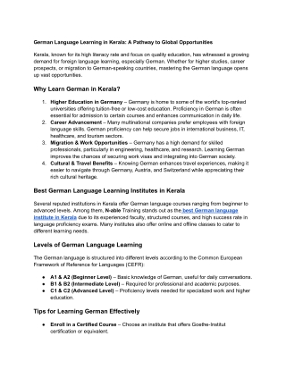 German Language Learning in Kerala_ A Pathway to Global Opportunities