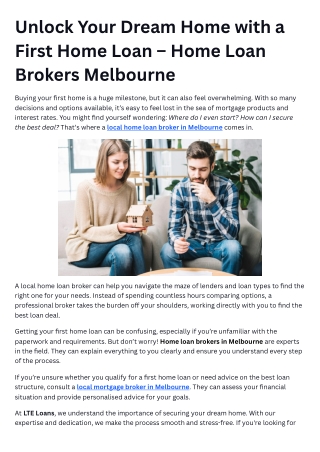 How a Mortgage Broker Can Help First-Time Buyers