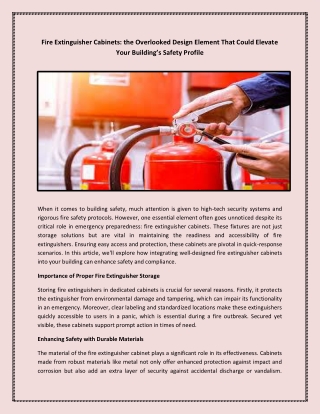 Fire Extinguisher Cabinets