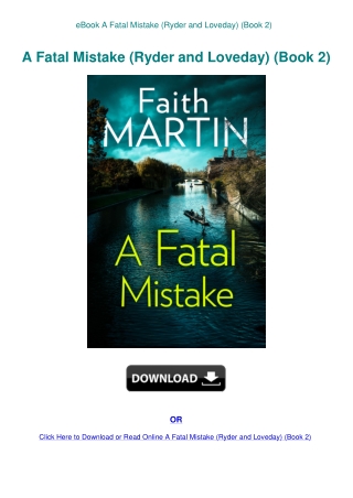 eBook A Fatal Mistake (Ryder and Loveday) (Book 2)