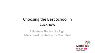 Finding the Best School in Lucknow: A Parent’s Guide