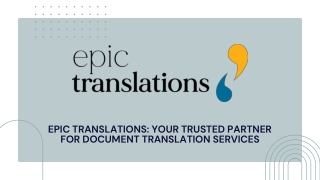 EPIC Translations Your Trusted Partner for Document Translation Services