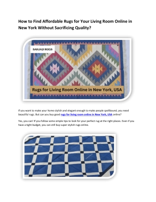 How to Find Affordable Rugs for Your Living Room Online in New York Without Sacrificing Quality