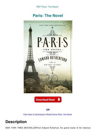 PDF Paris The Novel