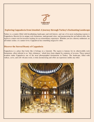 Exploring Cappadocia from Istanbul A Journey through Turkey's Enchanting Landscape