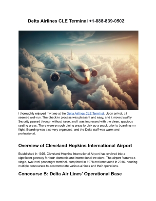 Delta Airlines CLE Terminal