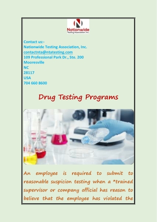 Comprehensive Drug Testing Programs | Workplace & Compliance Solutions
