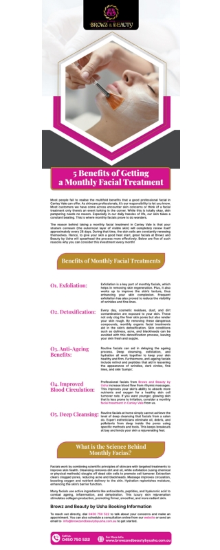 5 Benefits of Getting a Monthly Facial Treatment