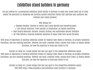 Exhibition stand builders in germany