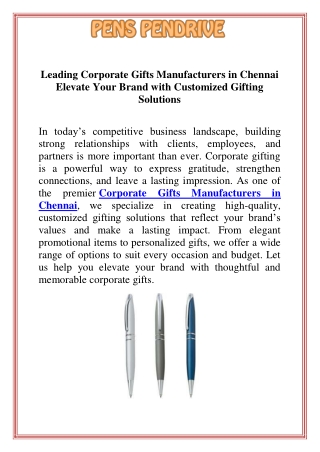 Leading Corporate Gifts Manufacturers in Chennai  Elevate Your Brand with Customized Gifting Solutions