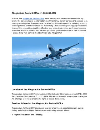 Allegiant Air Sanford Office