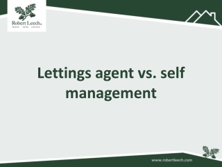 Lettings agent vs. self management