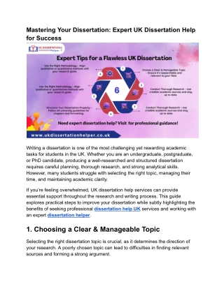 Mastering Your Dissertation_ Expert UK Dissertation Help for Success