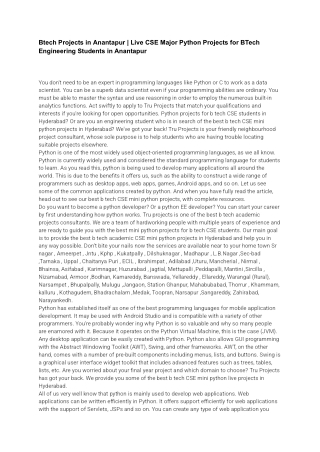 Btech Projects in Anantapur | Live CSE Major Python Projects for BTech Engineeri