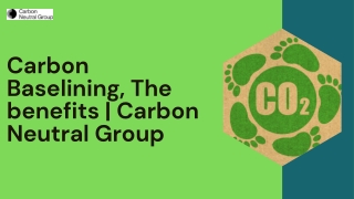 Carbon Baselining, The benefits  Carbon Neutral Group